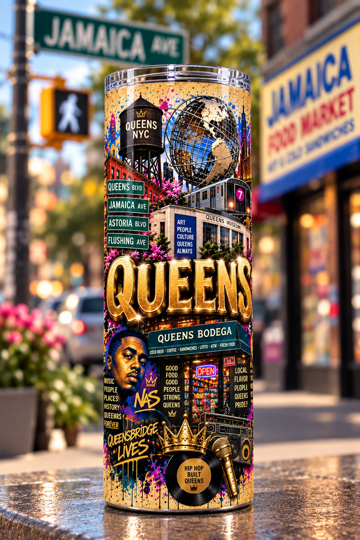 Queens Rep Yo' City 20 oz Tumbler | Insulated Travel Tumbler