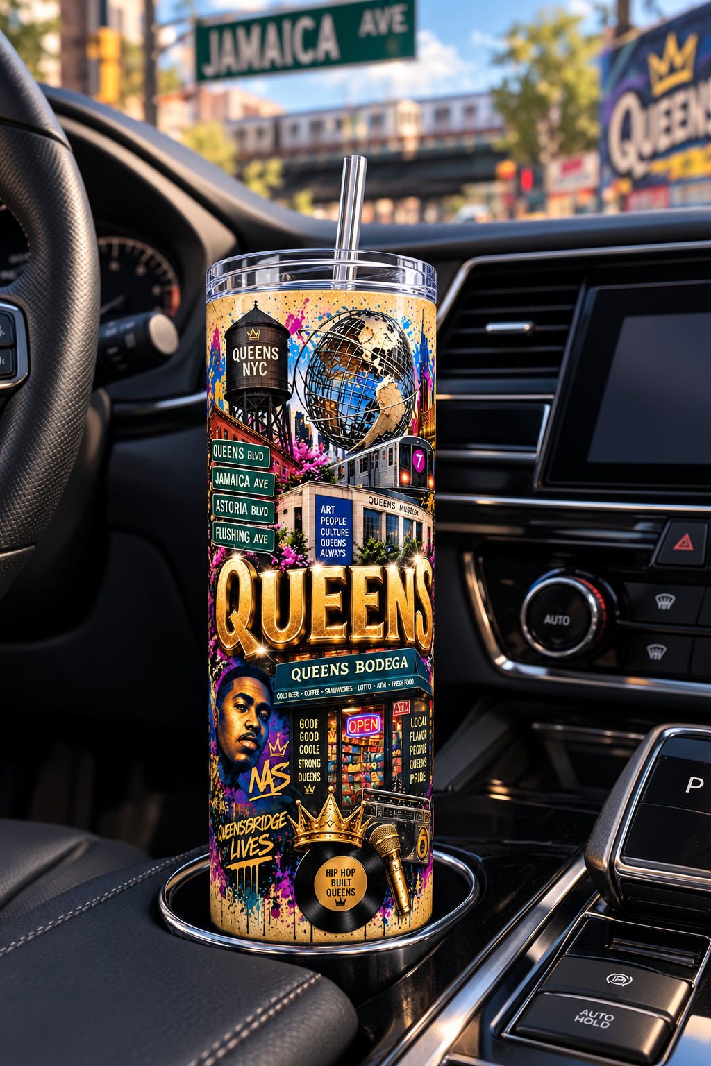 Queens Rep Yo' City 20 oz Tumbler | Insulated Travel Tumbler