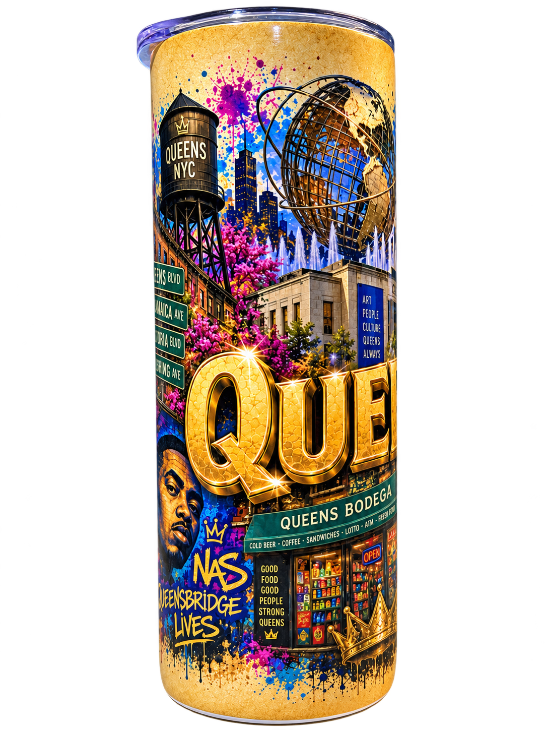 Queens Rep Yo' City 20 oz Tumbler | Insulated Travel Tumbler