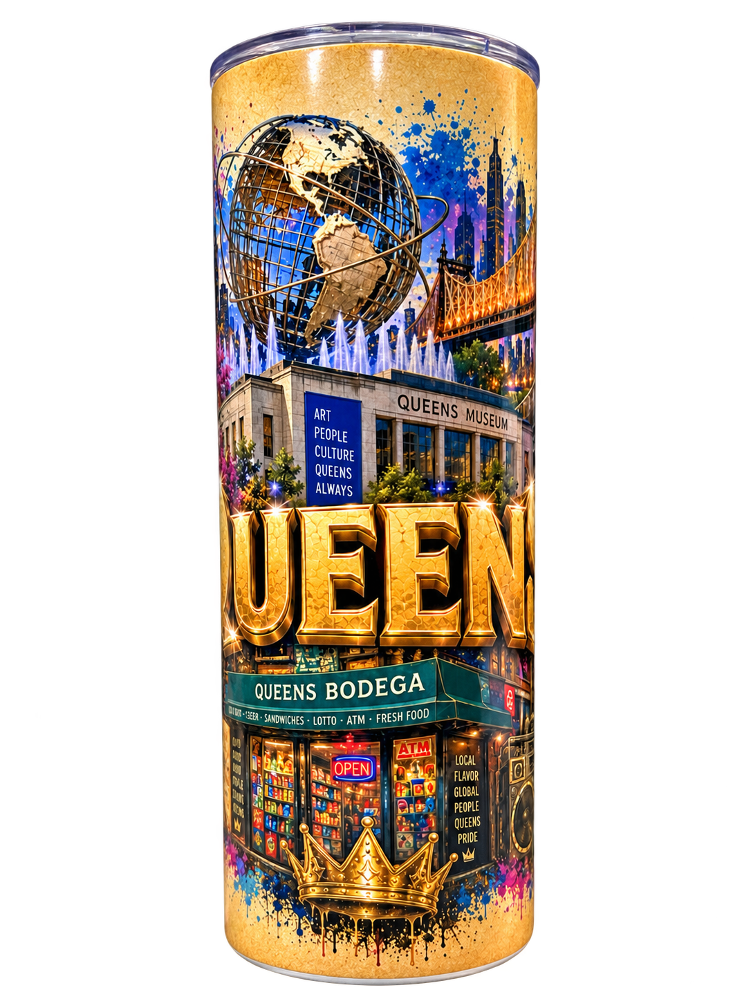 Queens Rep Yo' City 20 oz Tumbler | Insulated Travel Tumbler