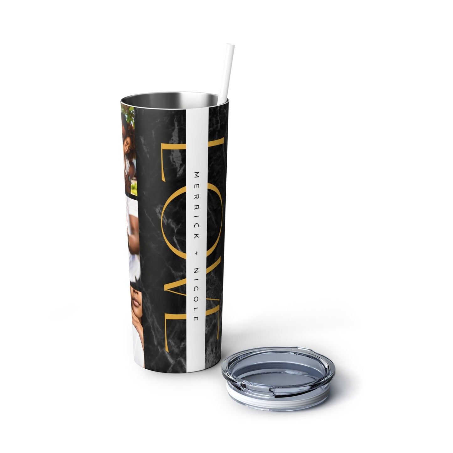 Love - Personalized 20 oz. Tumbler - Perfect gift for newly engaged couples or those celebrating an anniversary.